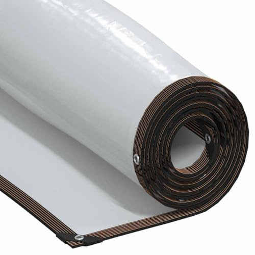 vidaXL Telone Trasparente con Occhielli 8x8 m in Polietilene, telone trasparente, telo chiaro resistente, telo telone chiaro resistente