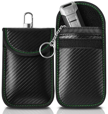 Meliya Car Key Signal Blocker Faraday Pouch, RFID Key Pouch Keyless Car Blocker, Blocking Signal Keyless Entry Car Keys Case, Anti-Theft Remote Entry Smart Fobs Protection (Green)