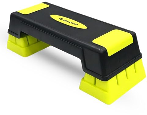 BILDER - Stepper für Aerobic-Training, Stepper Fitness zu Hause und Fitnessstudio, rutschfest, Höhe verstellbar, ideale Trittfläche zur Verbesserung der Kraft und Koordination, Tragfähigkeit 150 kg