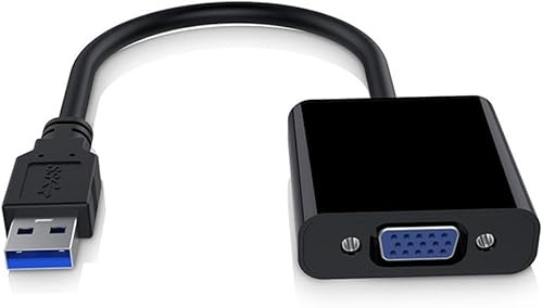 SellerTree Adaptador USB a VGA para monitor, convertidor VGA a USB 3.0/2.0 1080P, cable de video multipantalla para laptop, computadora de escritorio a monitores, proyector, TV. (No para Chromebook)