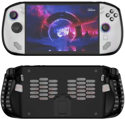 Hzycwgone TPU Funda Grip Estuche para Lenovo Legion Go S 8ARP1 2025, Negro | Blanda Cubierta Carcasa Trasera Bolso Protectora Accesorios con Grip Ergonómico & Soporte para Legion Go S Console Gaming