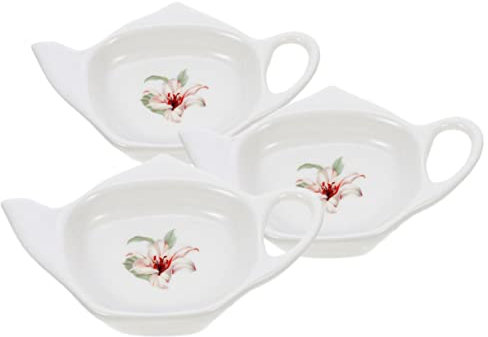 Alipis Posavasos De Bolsitas De Té De Cerámica Forma Tetera 3 Piezas Soporte Resistente Al Desgaste Compactos Para Uso Doméstico Organizador Para Bolsitas De Té
