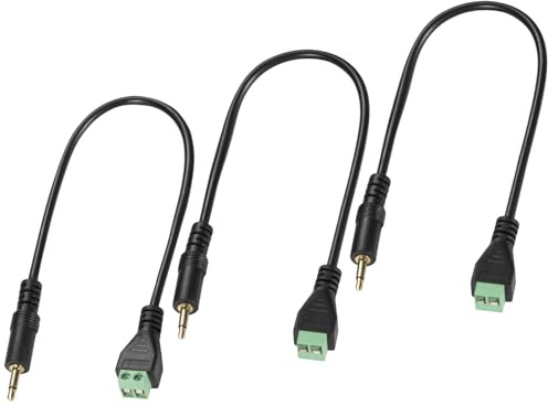 Greluma 3 Pz Cavo adattatore convertitore senza saldatura da 30 cm con connettore TS mono maschio da 3,5 mm (1/8) a terminale a vite a 2 pin