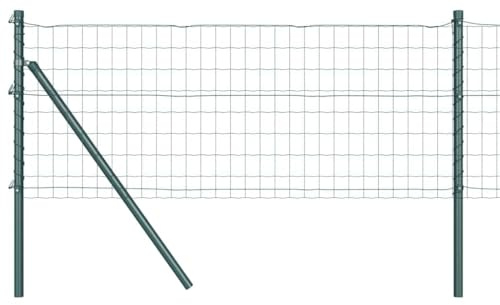 vidaXL Stängsel med stolpe Grön 0,4 x 50 m Stål och PVC, Trädgårds- och terrassstaket, moderna utomhuspaneler, hållbart skydd, stiligt avskildhet, praktisk set