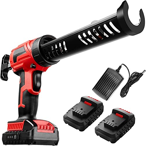 Caulking Gun Cordless Cartridge 10oz/300ml Electric Caulk Battery Powered Caulk with Nozzles Sealant Caulk Adhesive Gun