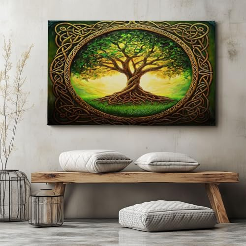 Pittura su tela Albero della Vita di Vite Retro, Quadro Decorazione Moderna Stampa su Tela Arte Fantastica, Poster senza cornice 160 x 80 cm (L x L) Poster da parete per Soggiorno e camera da letto