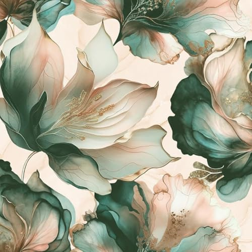 SOPHIE LAURENCE Teal Coral Floral Wallpaper 3D Effect Gold Metallic Shimmer Feature Wall Lounge