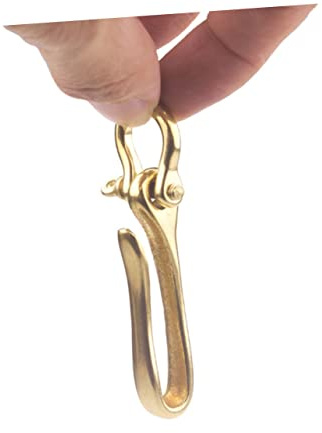 SOLUSTRE Messing U Haken Schlüsselanhänger mit Design Kompakt Robust Nickelfrei Modischer Kupfer Schlüsselring für DIY Taschen und Gürtel S