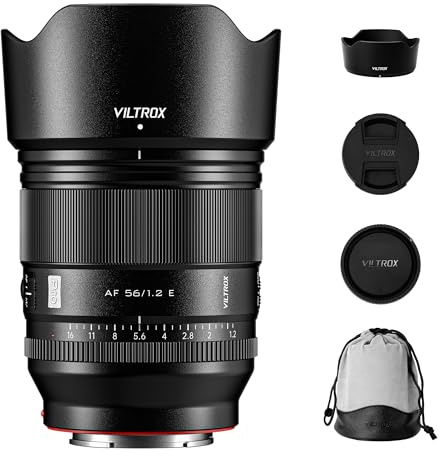 VILTROX AF 56mm F1.2 Pro E Lens for Sony E Mount, 56mm f/1.2 Wide-Angle Fixed-Focus APS-C Lens with HyperVCM Motor Compatible with Sony Camera a7IV a7RV a9II a7CII ZVE1 A1 a6700 a6400
