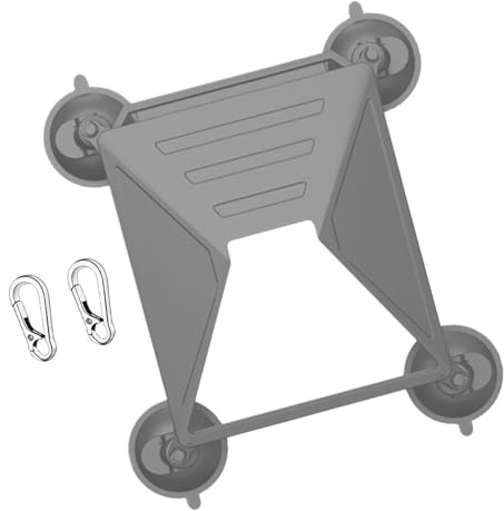 TingHaoO Custodie protettive Custodia protettiva impermeabile con supporto a ventosa e moschettone per piatto Custodia in silicone Supporto a ventosa guscio protettivo grigio