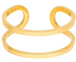 Purelei Anello Basic, in filigrana, a doppia fila, in acciaio inox placcato oro 14 K, placcato oro rosa 18 carati o argento (taglia 56-60), regolabile e impermeabile, Acciaio inossidabile, Nessuna