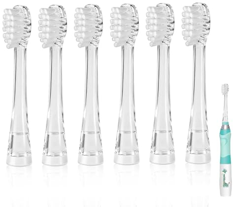 Lot de 6 Brosses de Rechange pour Seago, YUNCHI K3 Baby Kinder (3+Ans) | Brosse à Dents Électrique Enfant pour Seago SG513/SG977/SG2139/DT-BB1/DT-K6/EK7/EK6/SGEK6, pour BRUSH-BABY WildOnes/KidzSonic