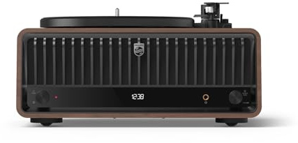 Philips CENTURY Bluetooth Turntable TAV9000D/10 “The Tina” | Retro Vinyl Record Player with Built-In 240W Speakers, DAB+/FM Radio, Auracast™, USB, RCA, Bluetooth 5.4 Streaming
