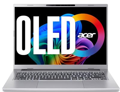 Acer Aspire 14 AI OLED (A14-61M-R619) AI Laptop, Copilot+ PC, 14 WUXGA OLED Display, AMD Ryzen AI 5 330, 16 GB RAM, 1 TB SSD, AMD Radeon 820M, Windows 11, QWERTZ Tastatur, Silber