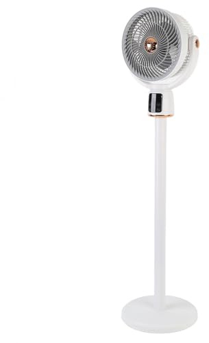 Matybobe Ventilador de Pie Oscilante de 12 Velocidades con Control Remoto USB Recargable Temporizador 12 H Ajustable para Dormitorio