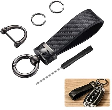 Nevoluxer Porte-clés pour Voiture en Cuir Microfibre, Anneau en D élégant et incassable - Porte-clé cuir pour voiture, Cadeau pratique