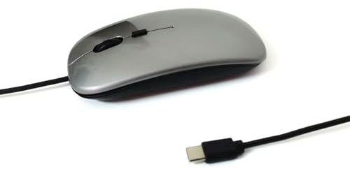 KAHDGSS Souris Filaire Ergonomique de Type C Bouton de réduction du Bruit Détection précise Compatibilité Universelle Durabilité Souris silencieuse Filaire USB de Type C