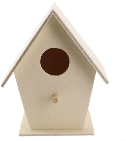 AugustknowU Casetta per uccelli in legno per esterni per nidificazione, design tradizionale per uccelli da cortile, compatibile con recinzione o montaggio post (C)