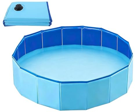 Piscina Piccola per Bambini 120 x 30 cm Antiscivolo Portatile Pieghevole | Vasca da Bagno per Cani Resistente per Patio Bagno Interno Esterno Casa Bambini Ragazzi Gatti Cuccioli Ani