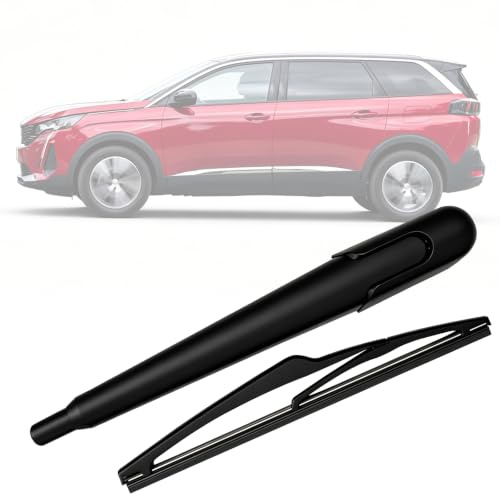 Limpiaparabrisas Trasero de Coche Reemplazo Compatible con Peugeot 5008 2 P87 2017-2024, Juego de Brazo y Hoja de Kit de Limpiaparabrisas Trasero de Coche Impermeable