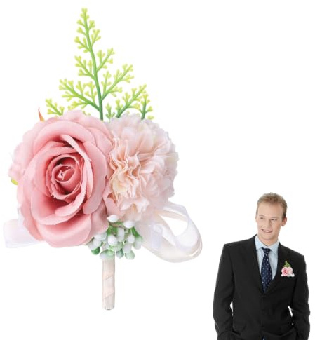 Boutonniere for Men Wedding Flower Boutonniere Groom Rose Buttonholes