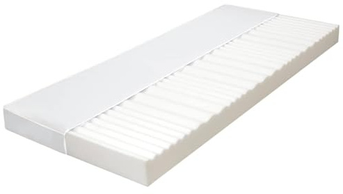 Zentexion Madrass 160 x 200 x 10 cm, 7 zoner, PU skum H2 H3, vitt överdrag, gästmadrass för sovrum gästrum, tryckavlastning i sängen