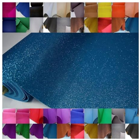 Fabrics-City türkis Glitzer Eva Glitter Moosgummi Stoff 2mm, Bastelmaterial, Schaumgummi, Schaumstoff, Bastelgummi, Deko-Moosgummi, Kinder, Modellbau, Bastelarbeiten, Oeko-Tex, 4234