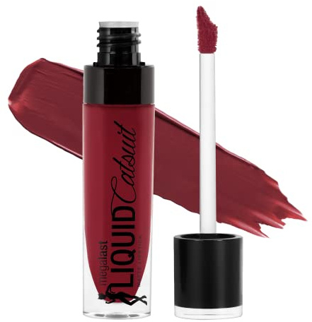 wet n wild Megalast Catsuit Matte Liquid Lipstick, Red Behind the Bleachers | Lip Color Makeup | Moisturizing | Creamy | Smudge Proof
