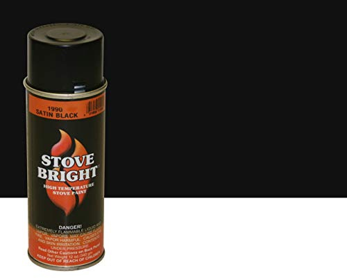 Stove Bright High Temp Spray Paint, Up To 1200 Degrees, 12 Ounce (Pack of 1), 1990 - Satin Black