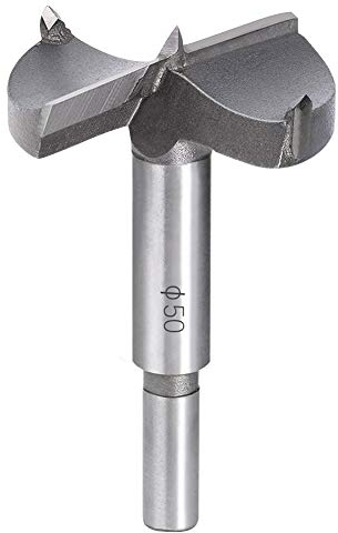 flintronic Forstner Drill, 50mm Carbide Steel Boring Hole Saw, Forstner Drill Cutter Tool for Making Clean Flat-Bottomed Holes in Wood, Furniture or Door Hinge Hole