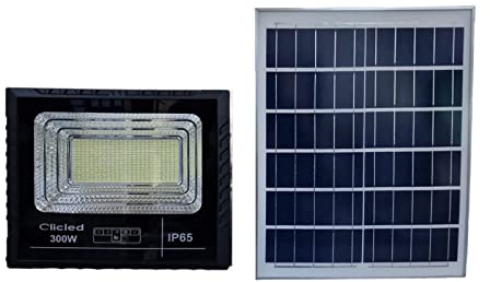 Foco LED 300 W con panel solar luz fría foco LED casa jardín T-300
