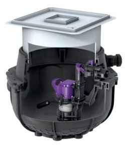 KESSEL Hebeanlage Aqualift S Compact Mono, GTF 1200, Bodenplatte, befliesbar 281200X