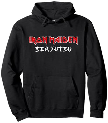 Iron Maiden Senjutsu Logo Eddie Square Distress Front Back Pullover Hoodie