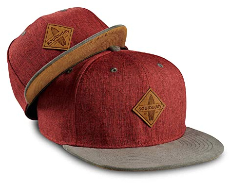 Soulbuddy Set de 2 Gorras de Béisbol a juego Papá e Hijo – Gorra Snapback transpirable para Hombre y Niño – Look Mini Me Familia – Idea de Regalo Original, rojo oscuro, Small