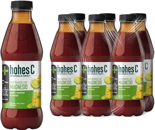 Hohes C Zumo Nutribebida con Magnesio 100% Natural - 6 x 1L | Nutribebida con Magnesio y Vitaminas C, B6, B12, B9. Zumo de Naranja, Uva, Lima y Manzana - Ayuda a mantener tu energía