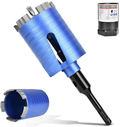 M16 Diamant Dosensenker Turbo Dosenbohrer 68 mm mit SDS PLUS Bohrkrone, 5 Diamantsegmente, Nutzlänge 70mm, Steckdosenbohrer Kronenbohrer Lochbohrer Lochsäge für Mauerwerk Kalksandstein Ziegel Putz etc