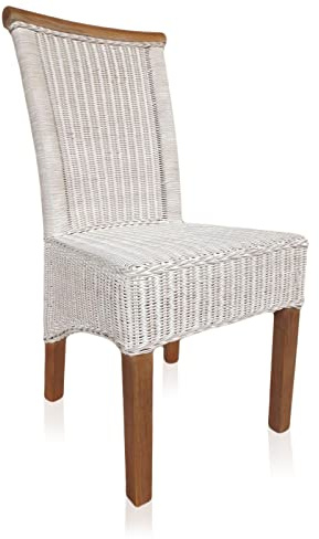 ELYFLAIR® Esszimmerstuhl Rattan - belastbar bis 200kg - Esszimmerstühle aus FSC-zertifiziertem Rattan - Handgefertigte Stühle Esszimmer (Ohne Sitzkissen Einzel)