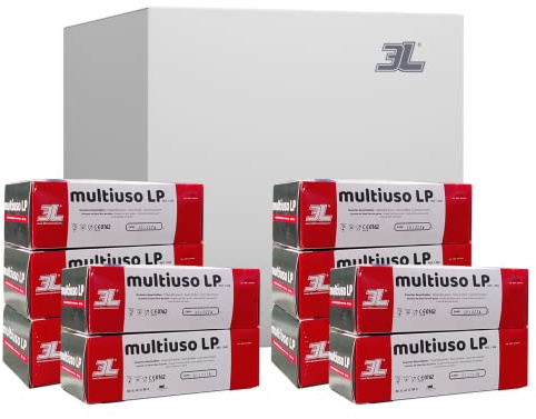 DISPIVAL 3L - PAK 10 CAJAS GUANTES DE LATEX EXTRA FUERTES MULTIUSO LP 50 uds - Talla M