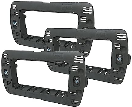3 x Supporti plastica per interruttori e prese per cassette 502-503 - 504-507 da 2-3 -4-7 posti Compatibili living matix e vimar (Living Contatibile, 4 posti)