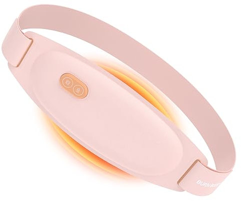 Bubbacare Menstruations-Wärmegürtel, elektrisches Heizkissen mit 3 Wärmestufen und 5 Vibrationsmassage-Modi, rosa, Plüsch, tragbar, USB aufladbar, Menstruationspflege