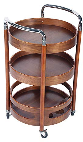 UPGENT Barwagen für Zuhause, Servierwagen, Sideboard, Küchenregal, Friseurwagen auf Rädern, 3-stufiger Beauty-Getränkewagen