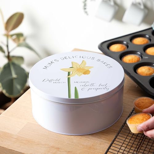 Birth Flower Personalised Cake Tin | Personalised Mother's Day Gift For Her
