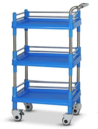 3Tier Utility Service Trolley for Hospital/Laboratory/Beauty Salon/Hotel/Kitchen, Color Optional (White L(73 X53X98Cm)), DCNGXUKLK, White, m (64.5 * 44.5 * 98CM)