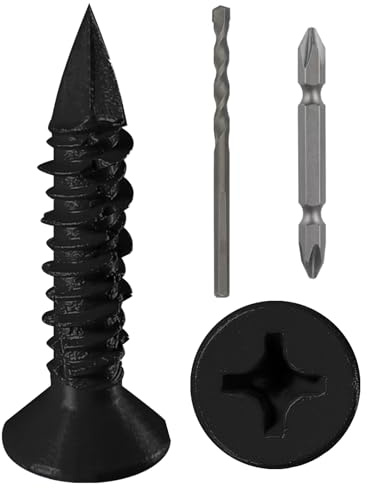 WenSilon Viti di ancoraggio per calcestruzzo nero a testa piatta per ancoraggio a muratura, blocco o stucco per mattoni, 30 pezzi