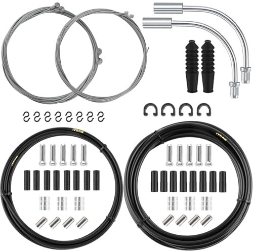 YUTUING Universal Bicycle Brake Cable and Shift Cable Bike Cable Housing Kit Bike Transmission Line Cable Kit with Bicycle Cable End Caps and O-Rings