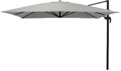 JJ. Ampelschirm Juan, quadratisch, 300 x 400 cm, UV-Schutz, Stufe 4, aus Polyester, 240 g/m², Betongrau