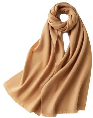 Damen Wollschal Warm Lang Kurz Kaschmir Schal, Braun Grau, One size
