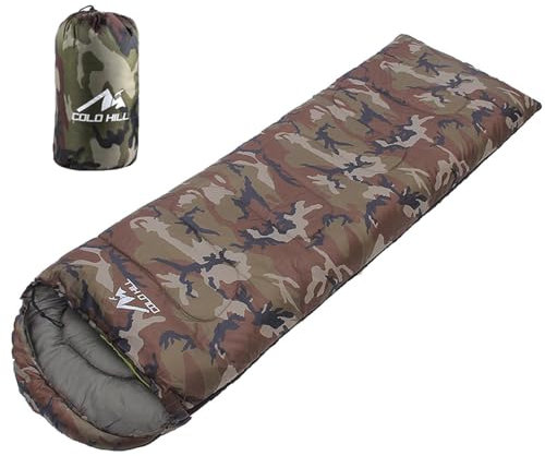 Winterschlafsack - Tarnschlafsack | Wasserdichter Camos-Schlafsack mit Kompressionssack, Outdoor-Schlafsack für Erwachsene, wetterfester Schlafsack für Rucksackreisen, Wandern