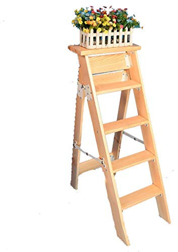 DLNTXFDG Échelles, échelle télescopique, escabeaux, Tabouret Pliant en Bois pour la Maison, Double Usage, escaliers, B