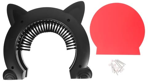 Happyyami Innen-katzenklappe Mit Bürstendesign Langlebige Kunststoff Haustier-tür Einfache Montage Katzentür Für Innenbereich Hund Katzenzugangsspielzeug Schwarz